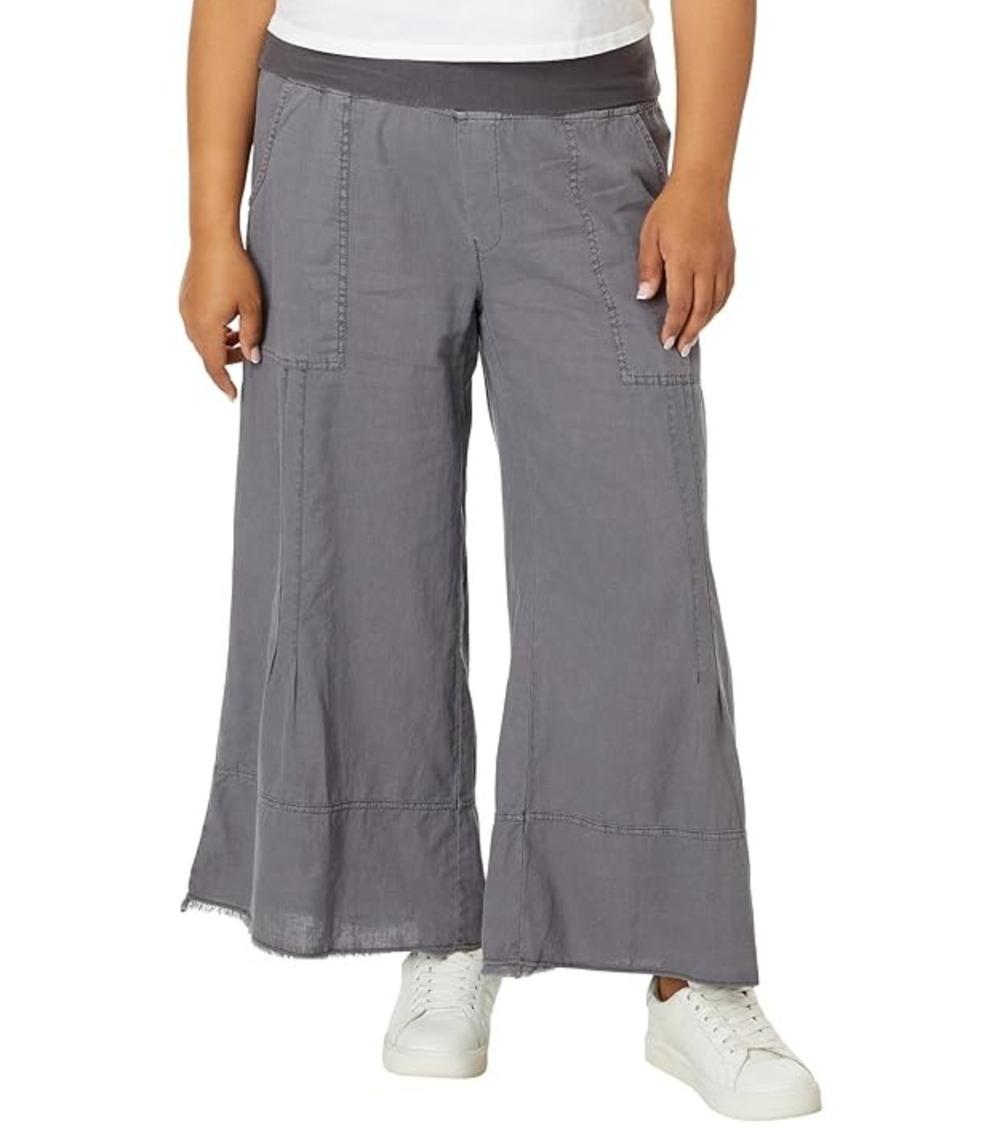 XCVI Womens Garni Crop Casual Pants Large Gray Nebulous Pigment Wide Leg NWT